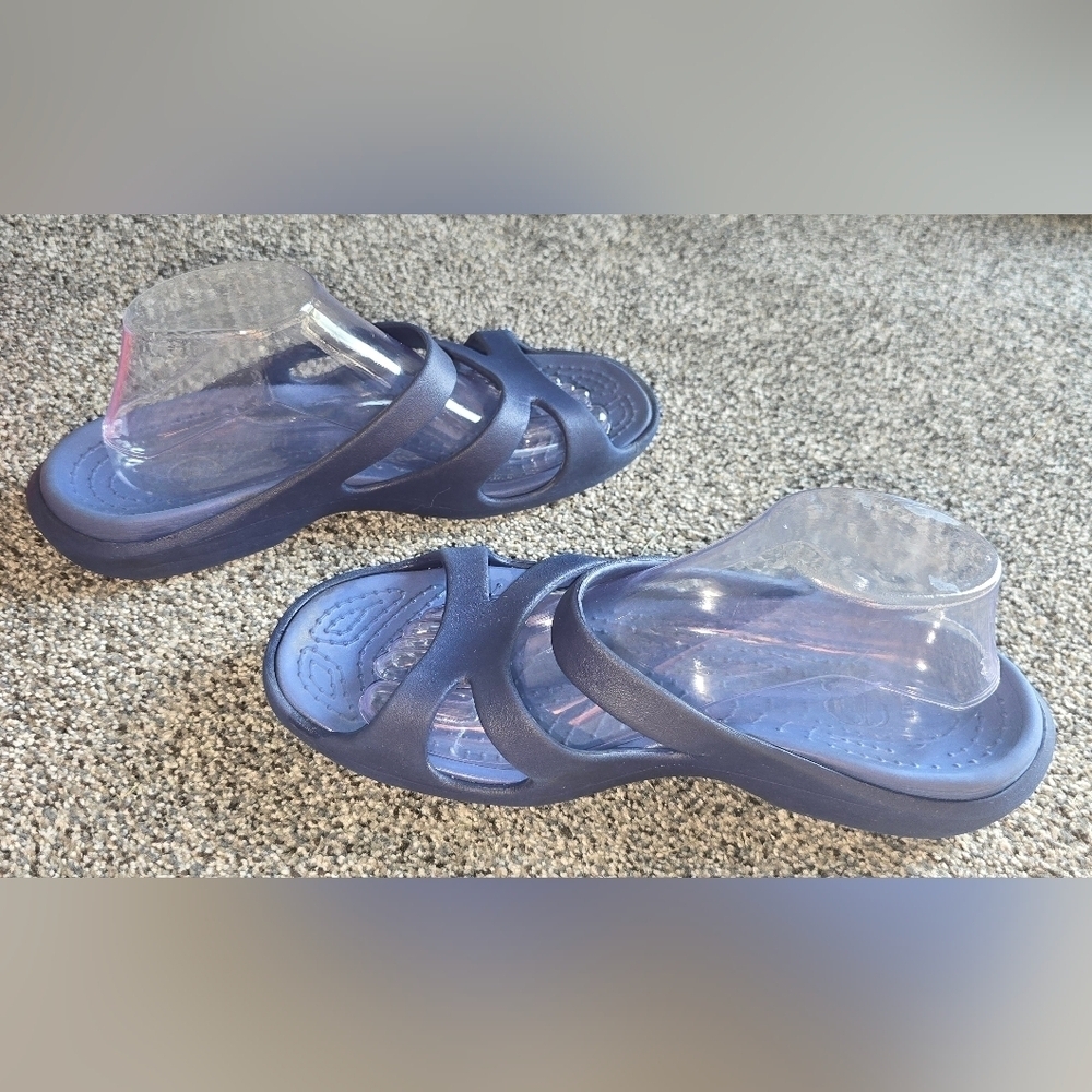 Crocs Women's Monterey Blue Rubber Comfort Sandal Size 11 - Picture 6 of 8